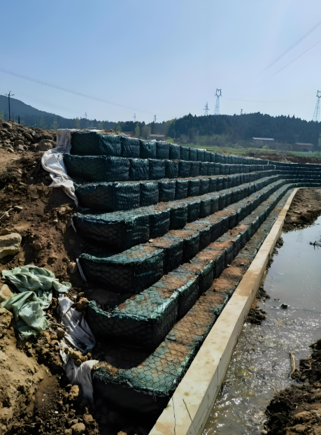 최신 회사 블로그 Gabion Mesh Technology Strengthens Riverbank Protection and Flood Control Projects